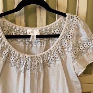 Ann Taylor LOFT Gray Silk/Cotton Blouse